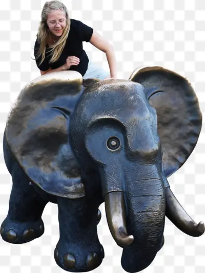 Person on Elephant Statue