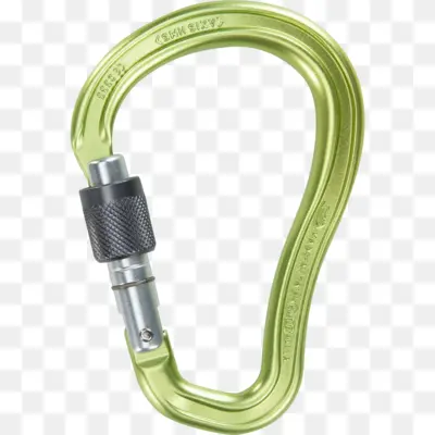 Green Carabiner for Climbing Safety