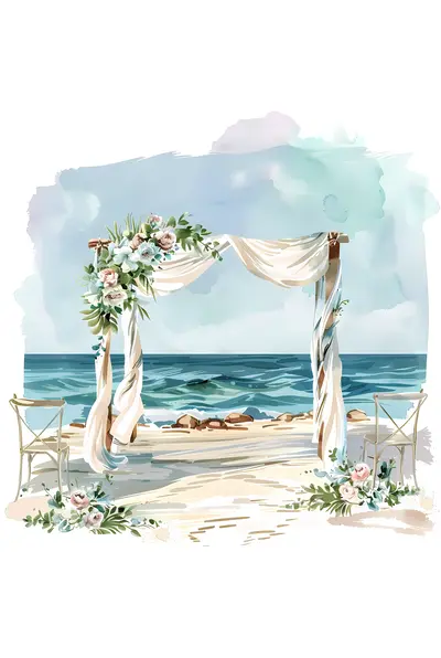 Beach Wedding Arch with Flowers