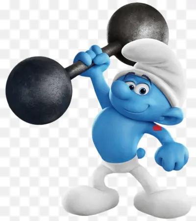 Blue Cartoon Character with White Hat