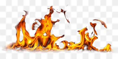 Scattered Flames on Transparent Background