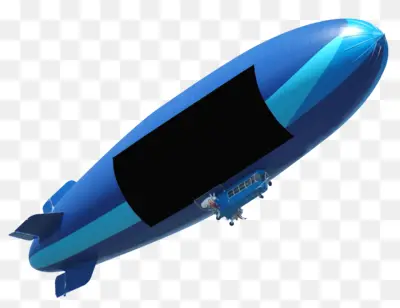 Blue Advertising Blimp in the Sky