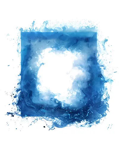 Blue Ink Swirl Abstract Art