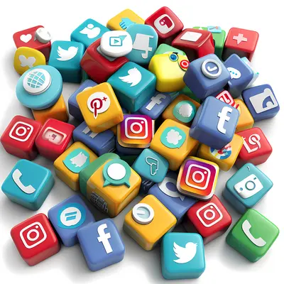 Pile of Social Media Icons