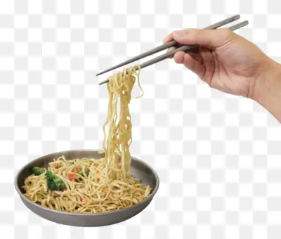 Delicious Noodles with Chopsticks