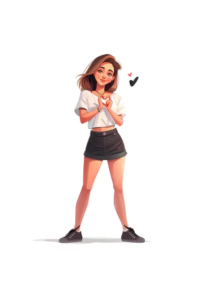 Girl Making Heart Gesture