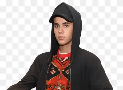 Man in Black Hoodie with Red Shirt