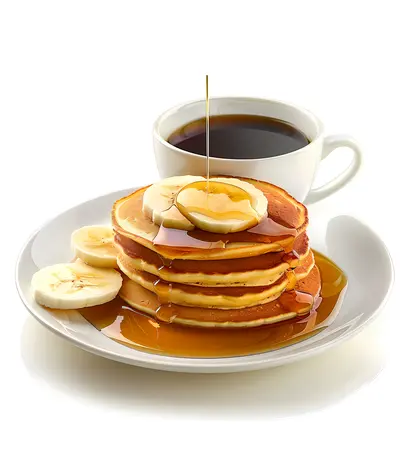 Pancakes with Banana and Coffee