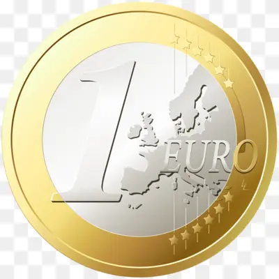 1 Euro Coin with European Map