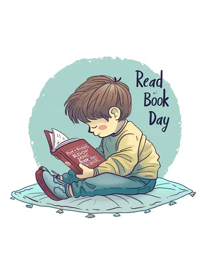 Boy Reading Book on Read Book Day