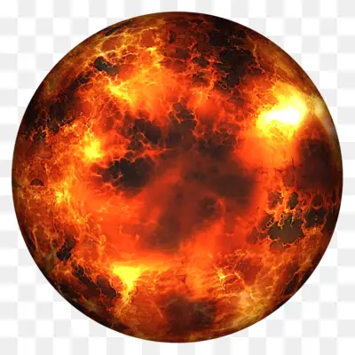 Fiery Burning Planet