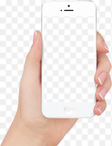 Hand Holding White iPhone