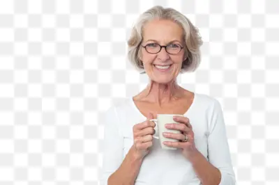 Elderly Woman with Cup