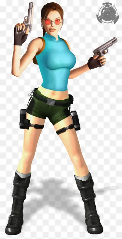 Female Adventurer with Dual Guns in Action Pose