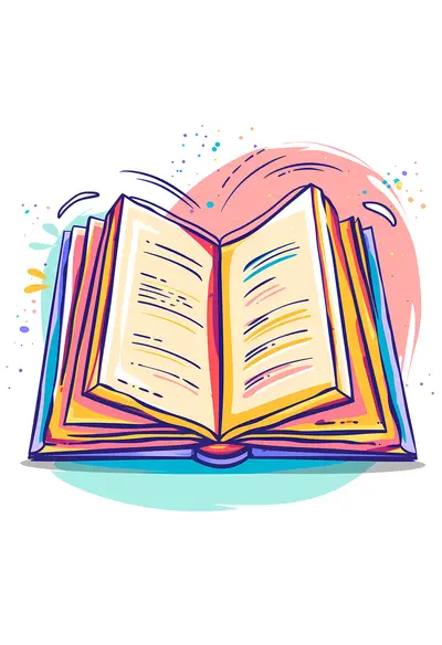 Colorful Open Book Illustration