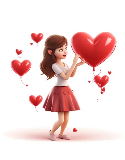Person Holding a Heart Balloon