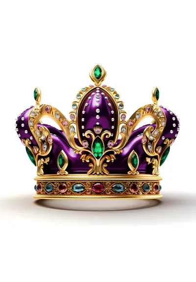 Golden Crown with Purple and Green Gems