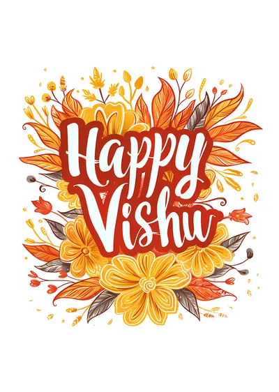 Yellow Themed Happy Vishu Greeting Card