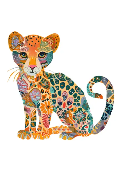 Floral Patterned Leopard