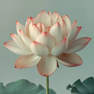 Elegant White Lotus Flower in Bloom