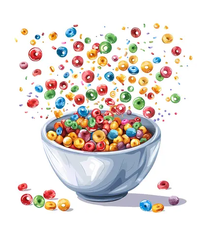 Colorful Cereal in a Bowl
