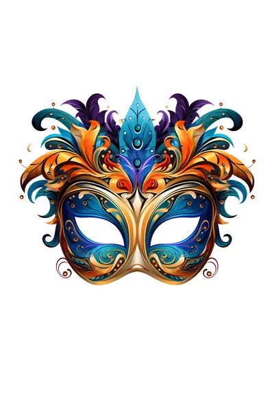 Festive Feather Mask for Celebration