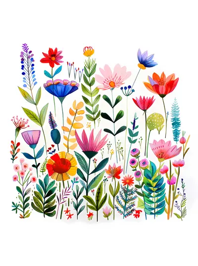 Colorful Garden with Various Flowers