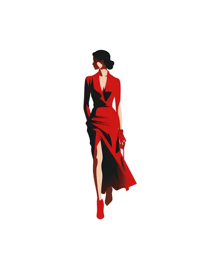 Elegant Woman in Red Dress