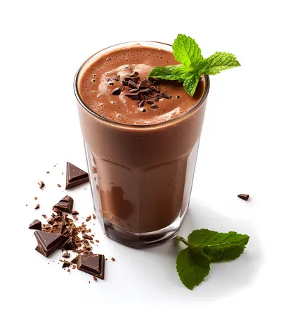 Chocolate Milkshake with Mint Garnish