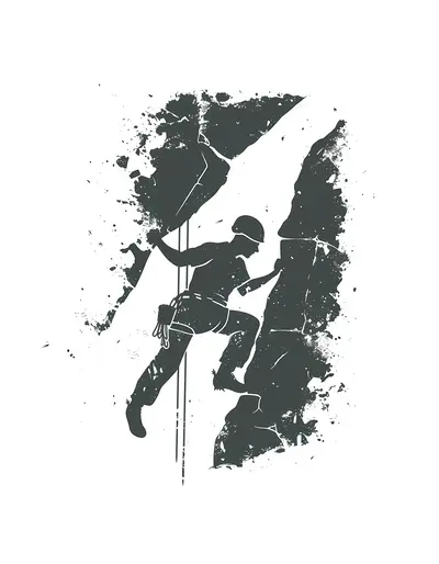 Silhouette of a Rock Climber