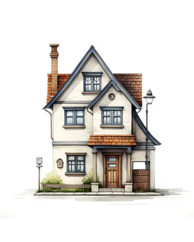 Small cute doodle house