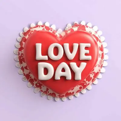 Red Heart Love Day Graphic