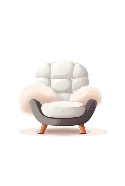 Modern Furry Armchair with Unique Design