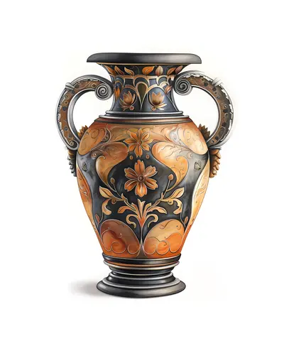 Ornate Floral Ceramic Vase
