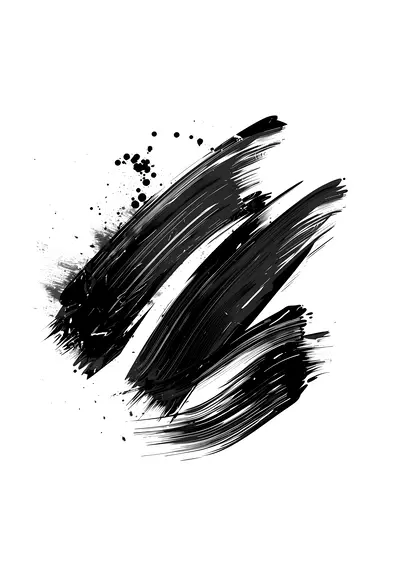Abstract Black Brush Strokes