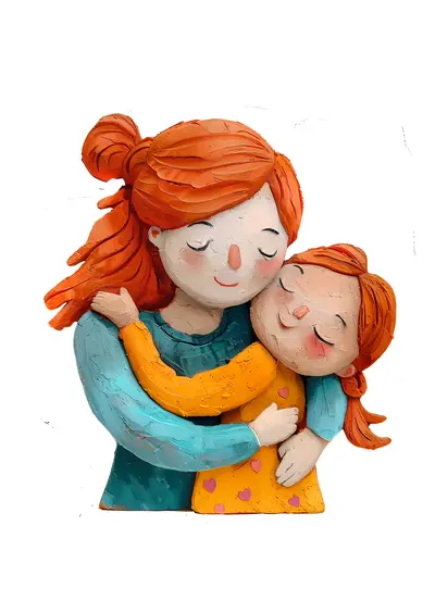 Mother Hugging Child with Love
