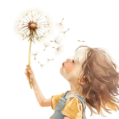 Girl with Dandelion Illustration