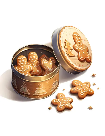Festive Tin of Gingerbread Men Cookies
