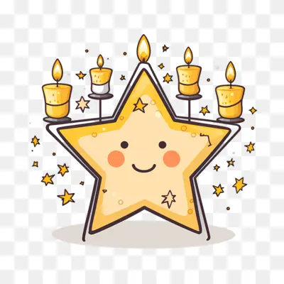 Cute Star with Candles for Festival Decoration