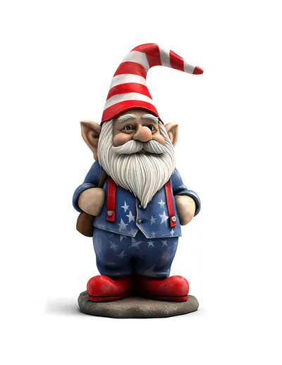 Patriotic Gnome with Stars and Stripes