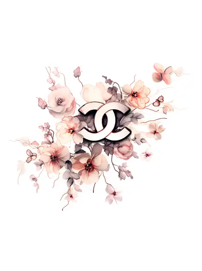 Silver logo with flowers