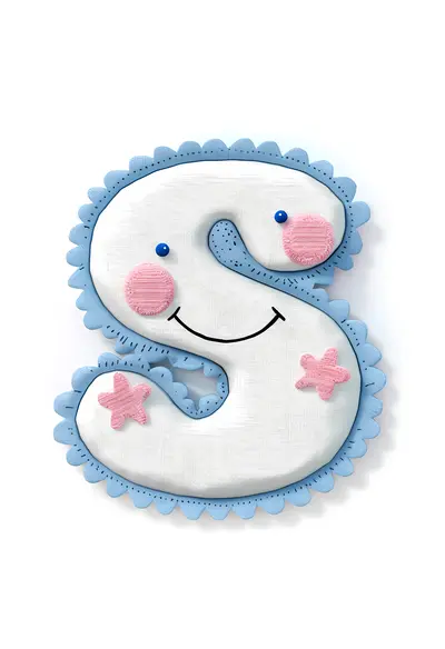 Adorable Letter S with Scalloped Edges