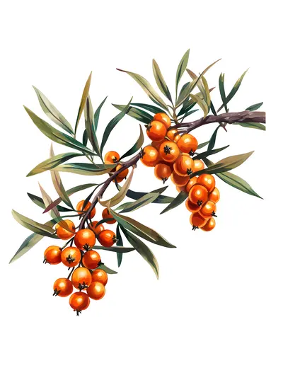 Orange Berries on a Branch