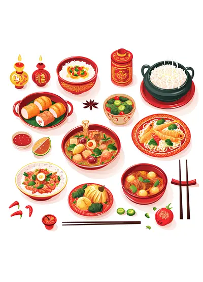 Traditional Chinese cuisine for Chinese New Year