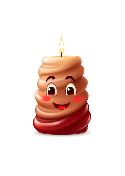 Cute Candle with Face
