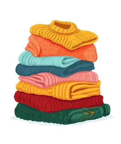 Bright and Cozy Sweaters Stack