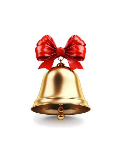 Golden Bell with Red Bow