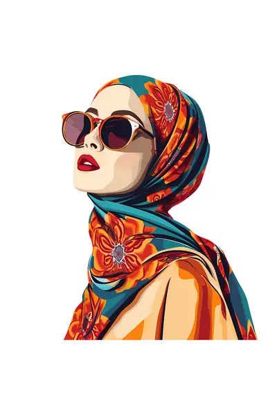 Stylish Woman with Sunglasses and Hijab