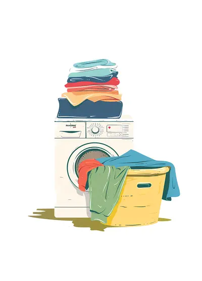 Laundry Day with Folded Clothes