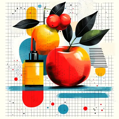Colorful Fruits in Abstract Style